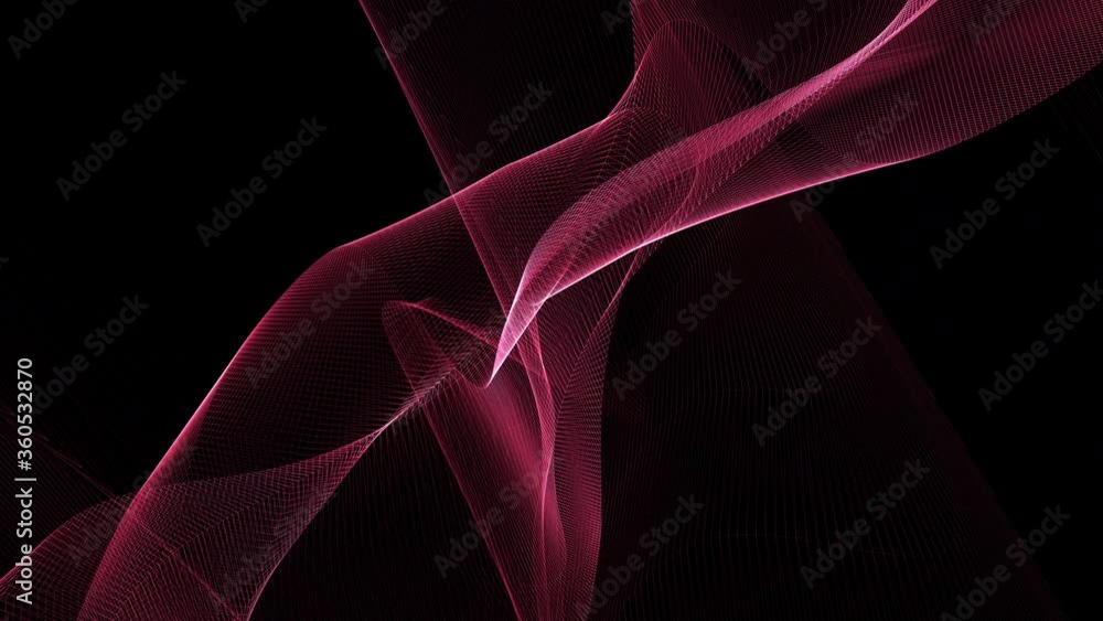 Poster seamless loop fantasy pink wire mesh textured abstract shape in organic motion. technology, science 