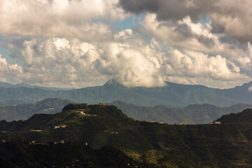 Dramatic clouds over hills around the city of Aizawl in Mizoram in Northeast India.