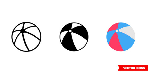 Water ball icon of 3 types. Isolated vector sign symbol.
