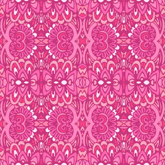 Fototapeta na wymiar Pink vintage vector seamless pattern damask Background