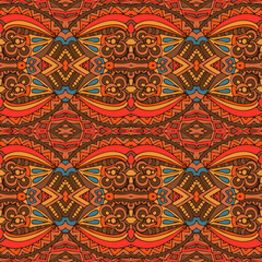 Ethnic seamless pattern. Vector tribal background. Aztec and indian style, vintage print.
