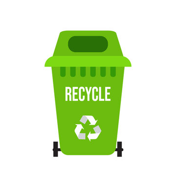 Green recycle garbage bin