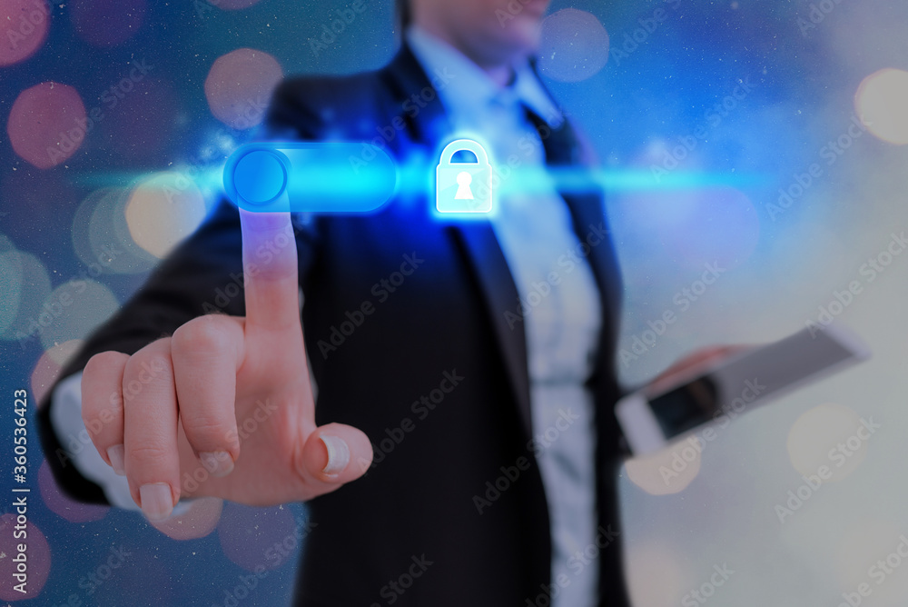 Poster graphics padlock for web data information security application system