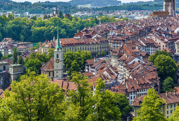 Fototapeta na wymiar Aerial view of Bern old town, Switzerland