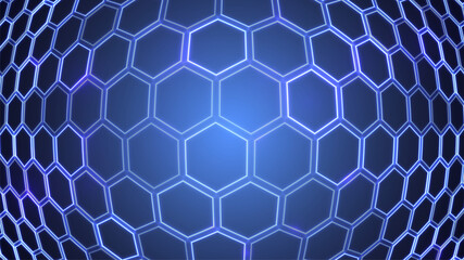 Fototapeta na wymiar Cyberpunk abstract background. Hexagon Pattern