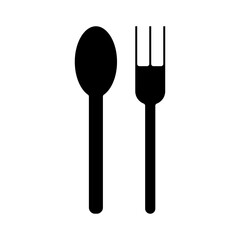 fork and spoon cutleries silhouette style icon