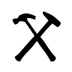 Hammers in the repair kit. Vector image.