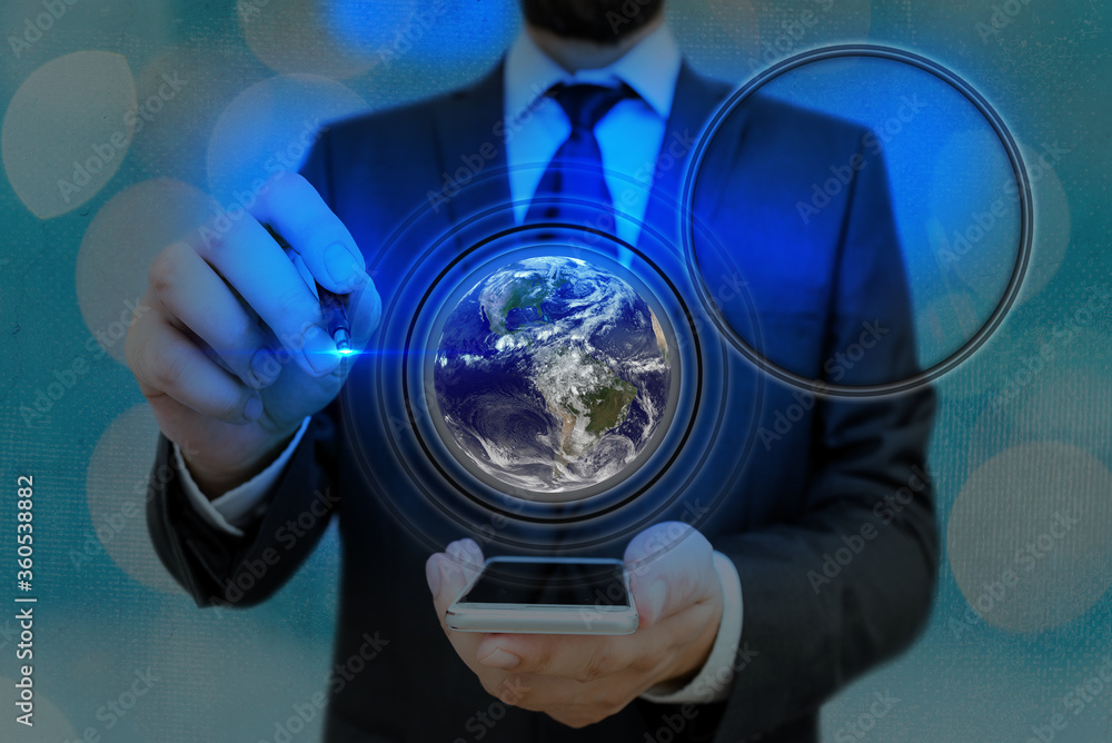 Aufkleber futuristic icons distant solar system showing global technology networks. elements of this image fur