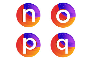 Fototapeta premium Abstract Circle With Latter N O P Q logo and icon design concept in white background. Abstracts World shape And latter logo design concept for agency technology And other.