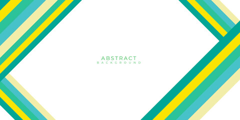 Simple green yellow tosca presentation background on white background with blank space. Flat green gradation. Lines stripes background