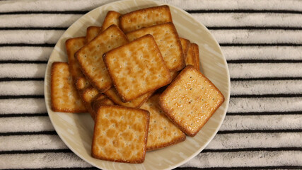 Delicious crispy wafer, slightly sweet and coated with sugar crystals.
