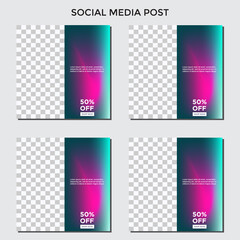 ABSTRACT SOCIAL MEDIA BANNER TEMPLATE SALES SET. GRADIENT COLOR. COVER DESIGN VECTOR