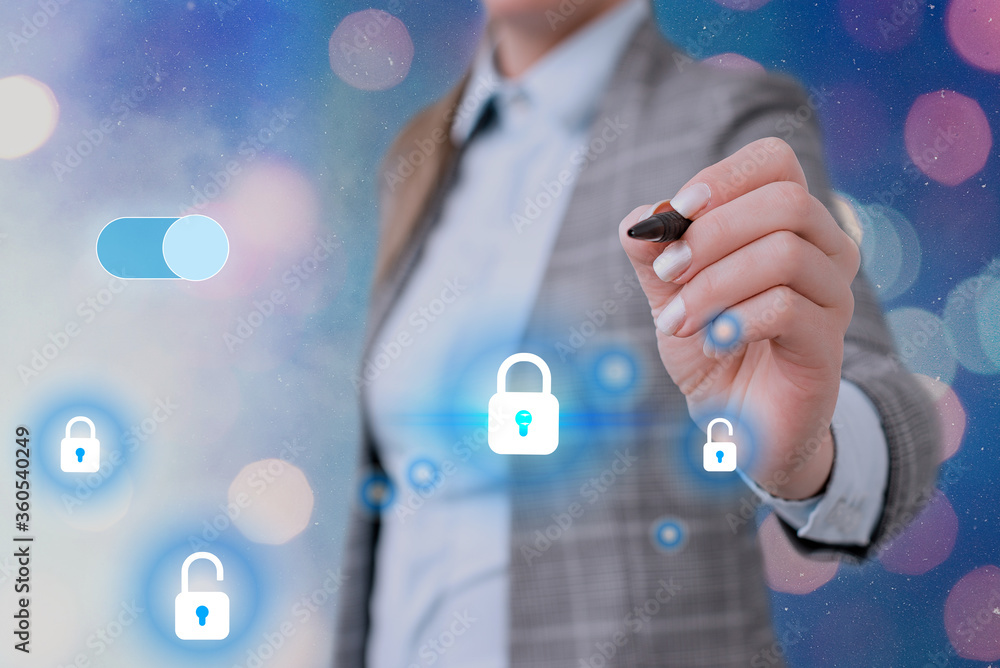 Poster graphics padlock for web data information security application system