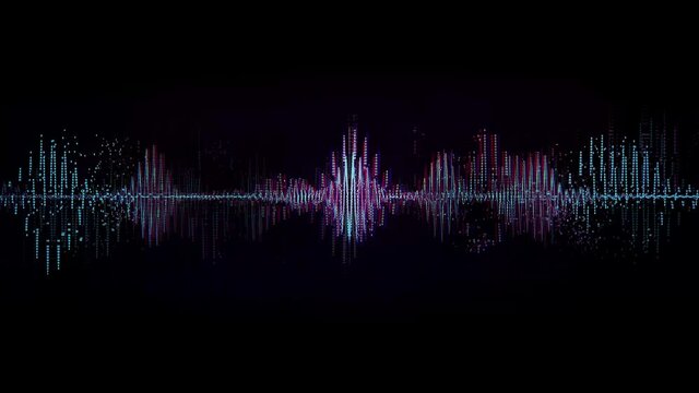 Audio Glitch Cinematic Waves &ndash; abstract sound distortion animation, digital noise motion, sci-fi audio visualization, glitch effect background, futuristic ambient waveform loop