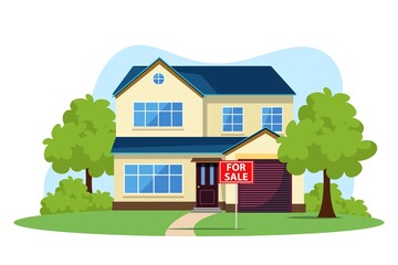 House in suburb or dormitory area for sale vector