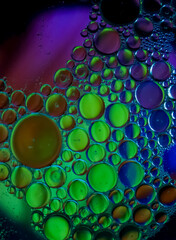 Burbujas de jabón sobre fondos de colores