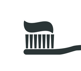 Toothpaste icon.  Tooth brush  icon. Simple toothpaste flat illustration. 