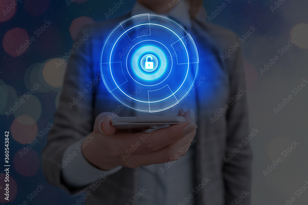 Poster graphics padlock for web data information security application system