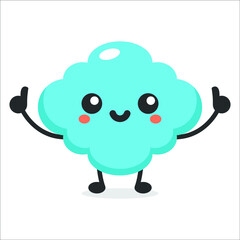 cute simple cloud mascot character