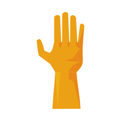 hand with rubber glove housekeeping accessory