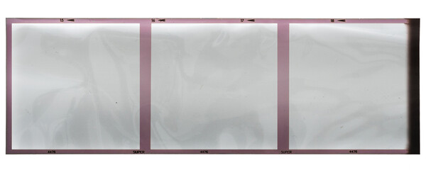 120mm filmstrip with empty frames on white background