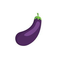 Fresh Eggplant vegetable isolated icon. Eggplant for farm market, vegetarian salad recipe design. vector illustration in flat style