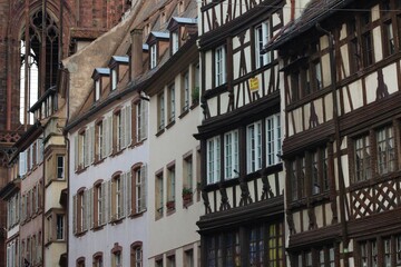 Obraz premium Houses and Cathedral of Strasbourg France 
