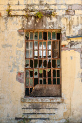 Broken Windows at Abandoned Northern State Mental Hospital. Northern State Ghost Town is located in Sedro-Woolley, Washington state.