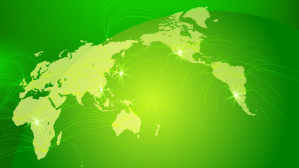 緑色のグローバルネットワークサイバーコミュニケーションITイメージ背景