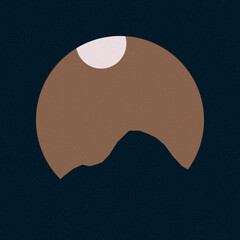 Pool Blue color Mountains rocks silhouette art logo design illustration