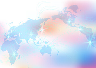 カラフルなグローバルネットワークサイバーコミュニケーションITイメージ背景