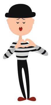 Pantomimic, illustration, vector on white background