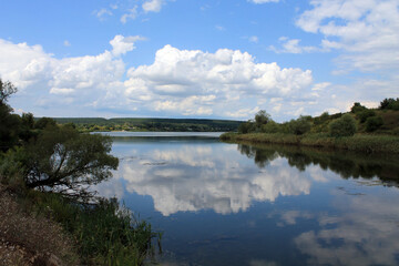 clouds over the lake