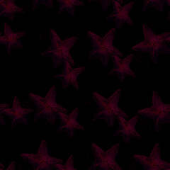 Aquarelle painting of starfish sketch art pattern illustration