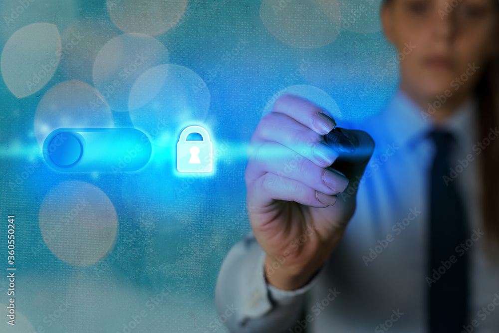 Poster graphics padlock for web data information security application system