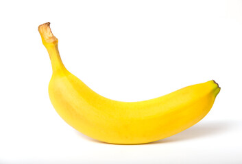 Yellow banana on a white background.