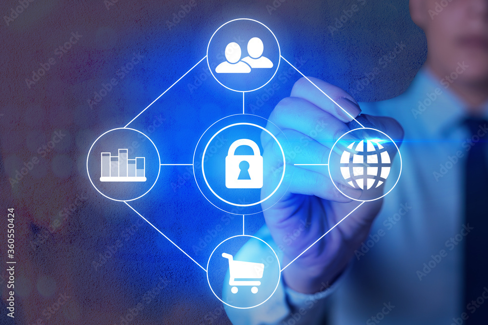 Poster information digital technology network connection infographic elements icon
