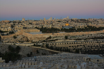 Fototapeta na wymiar View of Jerusalem from the Mount of Olives.