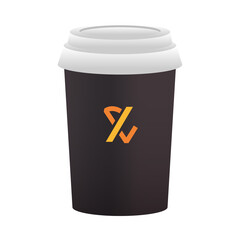 beverage cup with orange and brown stationery template