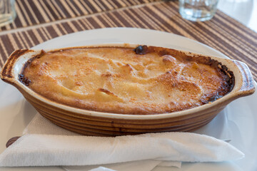 Traditional Greek dish pastizio close up