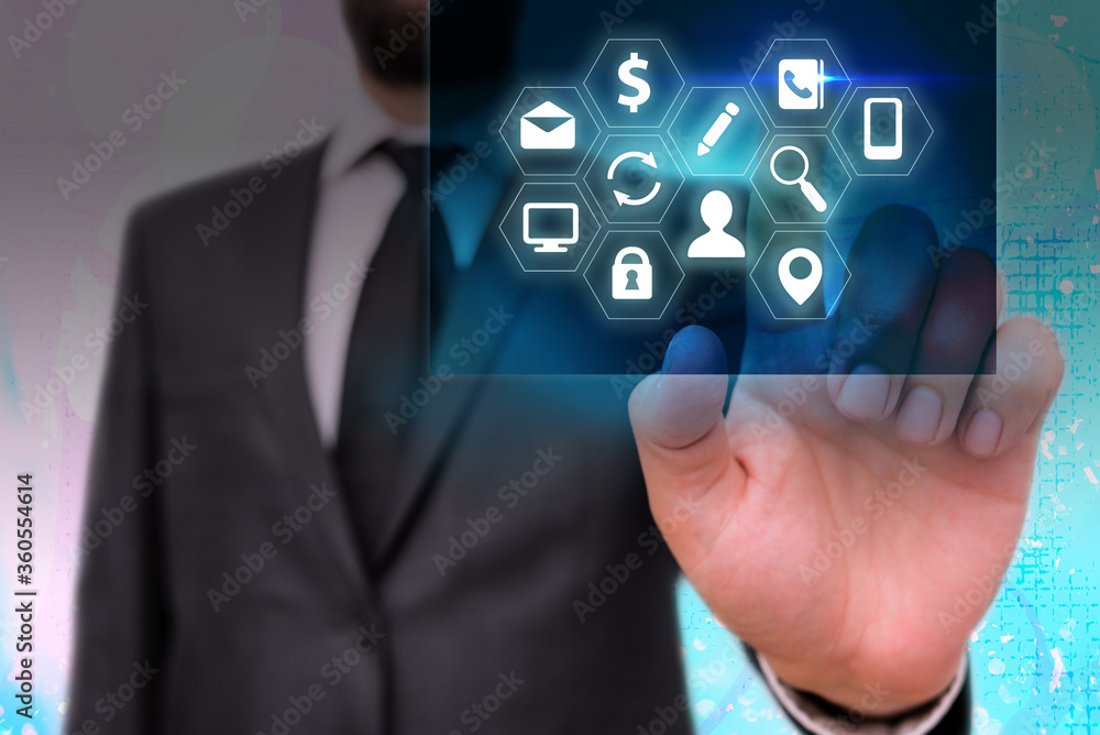 Poster information digital technology network connection infographic elements icon