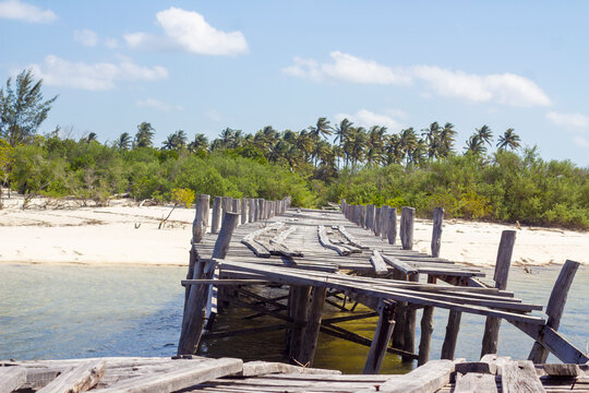 wooden bridge over the river