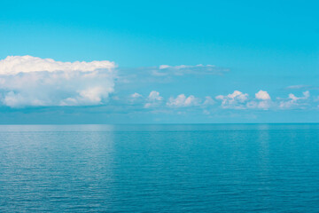 Beautiful ocean background. Blue background of the sea. Nature. Rest by the sea. Blue sky.