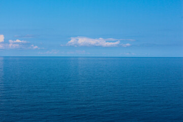 Beautiful ocean background. Blue background of the sea. Nature. Rest by the sea. Blue sky.