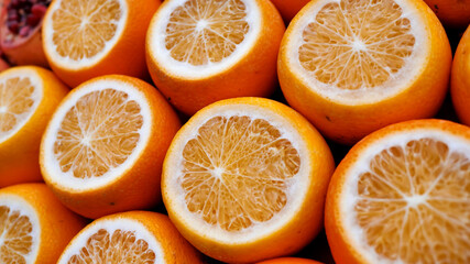 Sliced oranges on the streets of Ankara. Turkey.