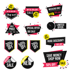 Set of Special Sale Banners, DIscount label, Big Sale. Vector illustration.