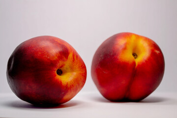 peaches on a white background