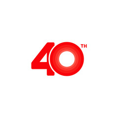 40 years anniversary pictogram vector icon, 40th year birthday logo label