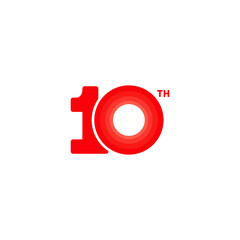 10 years anniversary pictogram vector icon, 10th year birthday logo label