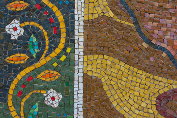 Fototapeta premium Colored stone mosaic. Beautiful background for designers.